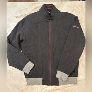 Zegna Sport Men’s XL Zip Jacket Grey with Red & Navy Trim | Luxury Italian